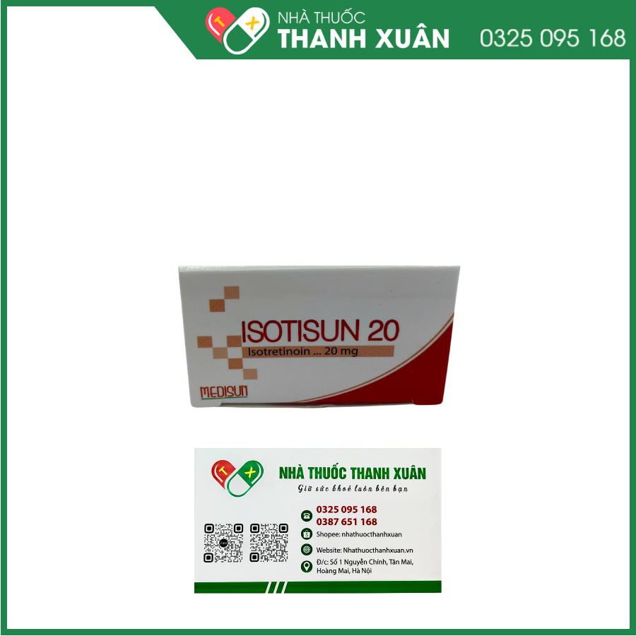 Thuốc Isotisun 20 - điều trị mụn trứng cá dạng nang bọc